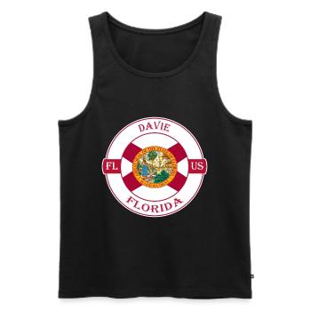 Davie Florida Flag USA Travel Souvenir Badge - Men's Premium Organic Tank Top - black - Front - Michal (187cm)
