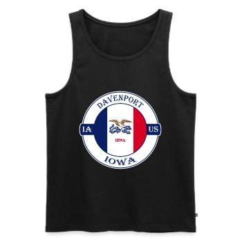 Davenport Iowa Flag USA Travel Souvenir Badge - Men's Premium Organic Tank Top - black - Front - Michal (187cm)