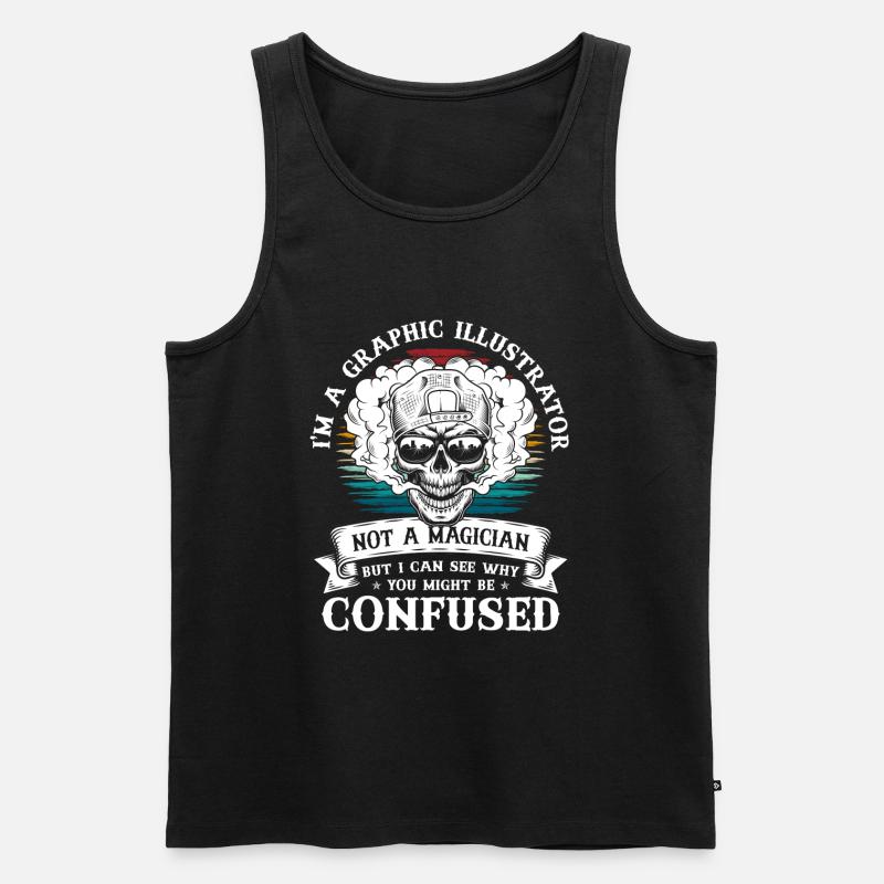 Designerin Grafik Grafiker - Männer Premium Bio Tank Top - Schwarz