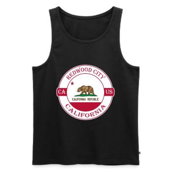 Redwood City California Flagge USA Souvenir Abzeichen - Männer Premium Bio Tank Top - Schwarz - Vorne - Michal (187cm)