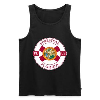 Homestead Florida Flag USA Travel Souvenir Badge - Débardeur bio Premium Homme - noir - Devant - Michal (187cm)