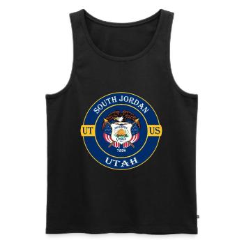 Südjordanien Utah Flagge USA Reise Souvenir Abzeichen - Männer Premium Bio Tank Top - Schwarz - Vorne - Michal (187cm)