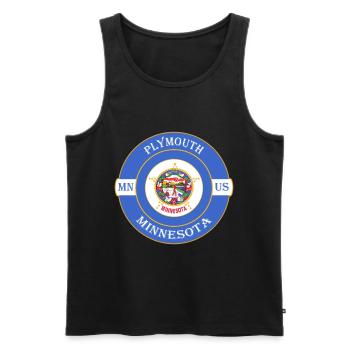 Plymouth Minnesota Flagge USA Reise Souvenir Abzeichen - Männer Premium Bio Tank Top - Schwarz - Vorne - Michal (187cm)