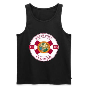 North Port Florida Flagge USA Reise Souvenir Abzeichen - Männer Premium Bio Tank Top - Schwarz - Vorne - Michal (187cm)