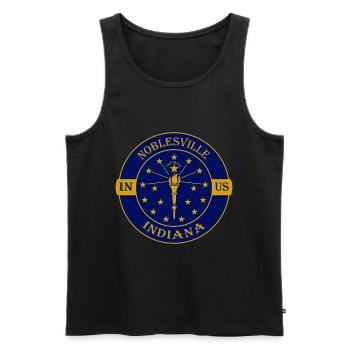 Noblesville Indiana Flagge USA Reise Souvenir Abzeichen - Männer Premium Bio Tank Top - Schwarz - Vorne - Michal (187cm)