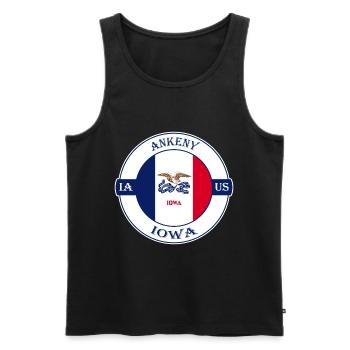 Ankeny Iowa Flag USA Travel Souvenir Badge - Men's Premium Organic Tank Top - black - Front - Michal (187cm)