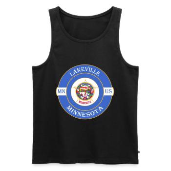Lakeville Minnesota Flagge USA Reise Souvenir Abzeichen - Männer Premium Bio Tank Top - Schwarz - Vorne - Michal (187cm)