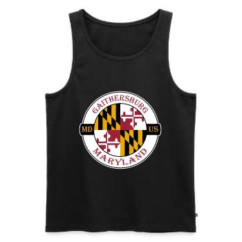 Gaithersburg Maryland drapeau USA insigne souvenir - Débardeur bio Premium Homme - noir - Devant - AI Model Male 178 light (178cm)