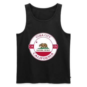 Yuba City California Flag USA Souvenir Badge - Débardeur bio Premium Homme - noir - Devant - Michal (187cm)