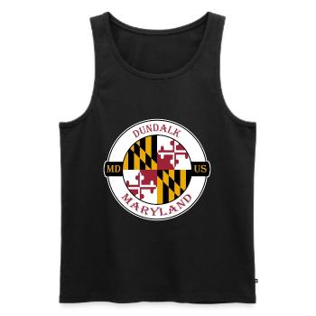 Dundalk Maryland Flag USA Travel Souvenir Badge - Débardeur bio Premium Homme - noir - Devant - Michal (187cm)