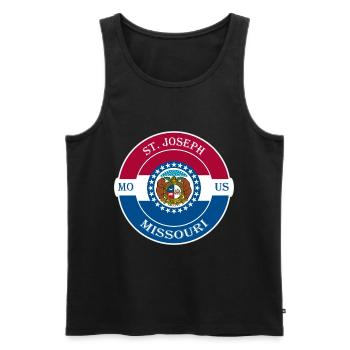 St. Joseph Missouri Flag USA Travel Souvenir Badge - Débardeur bio Premium Homme - noir - Devant - Michal (187cm)
