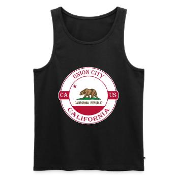 Union City California Flag USA Souvenir Badge - Débardeur bio Premium Homme - noir - Devant - Michal (187cm)