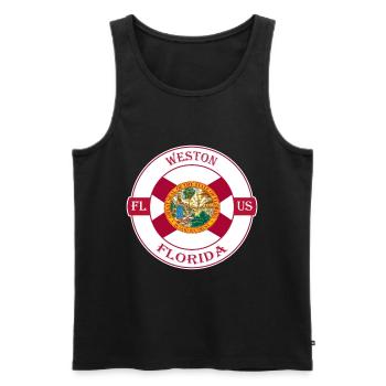 Weston Florida Flag USA Travel Souvenir Badge - Men's Premium Organic Tank Top - black - Front - Michal (187cm)
