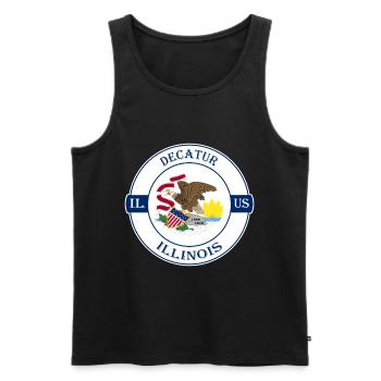 Decatur Illinois Flagge USA Reise Souvenir Abzeichen - Männer Premium Bio Tank Top - Schwarz - Vorne - Michal (187cm)