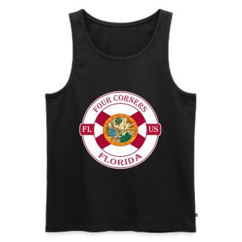 Four Corners Florida Flag USA Souvenir Badge - Men's Premium Organic Tank Top - black - Front - Michal (187cm)