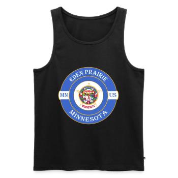 Eden Prairie Minnesota Flag USA Souvenir Badge - Débardeur bio Premium Homme - noir - Devant - AI Model Male 178 light (178cm)