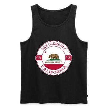 San Clemente California Flagge USA Souvenir Abzeichen - Männer Premium Bio Tank Top - Schwarz - Vorne - Michal (187cm)