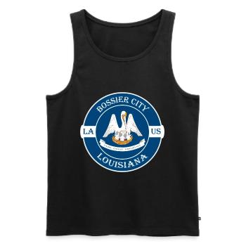 Bossier City Louisiana Flag USA Souvenir Badge - Débardeur bio Premium Homme - noir - Devant - Michal (187cm)