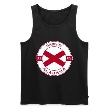 Madison Alabama Flagge USA Reise Souvenir Abzeichen - Männer Premium Bio Tank Top - Schwarz - Vorne - Michal (187cm)