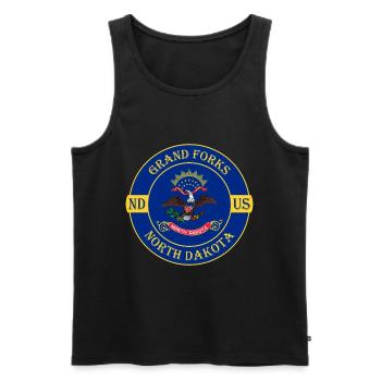 Grand Forks North Dakota Flag USA Souvenir Logo - Men's Premium Organic Tank Top - black - Front - Michal (187cm)