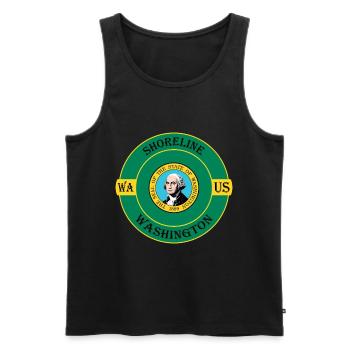 Shoreline Washington Flagge USA Souvenir Abzeichen - Männer Premium Bio Tank Top - Schwarz - Vorne - AI Model Male 178 light (178cm)
