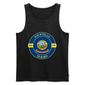Pocatello Idaho Flagge USA Reise Souvenir Abzeichen - Männer Premium Bio Tank Top - Schwarz - Vorne - Michal (187cm)