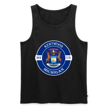 Kentwood Michigan Flagge USA Reise Souvenir Abzeichen - Männer Premium Bio Tank Top - Schwarz - Vorne - Michal (187cm)