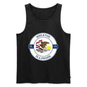 Wheaton Illinois Flagge USA Reise Souvenir Abzeichen - Männer Premium Bio Tank Top - Schwarz - Vorne - Michal (187cm)