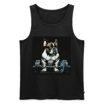 Français Bulldog Frenchie Bodybuilding Dog - Débardeur bio Premium Homme - noir - Devant - Michal (187cm)