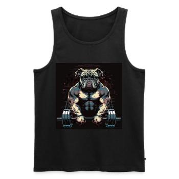 Français Bulldog Frenchie Bodybuilding Dog - Débardeur bio Premium Homme - noir - Devant - Michal (187cm)