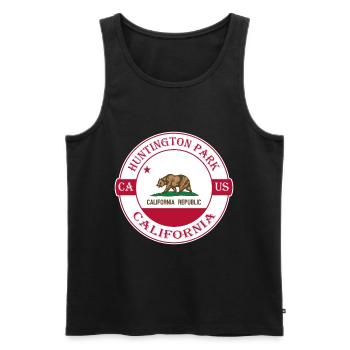 Huntington Park California Flag USA Souvenir - Débardeur bio Premium Homme - noir - Devant - Michal (187cm)
