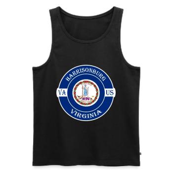 Harrisonburg Virginia Flag USA Souvenir Badge - Débardeur bio Premium Homme - noir - Devant - Michal (187cm)