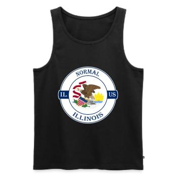 Drapeau normal de l’Illinois USA voyage souvenir badge - Débardeur bio Premium Homme - noir - Devant - AI Model Male 178 light (178cm)