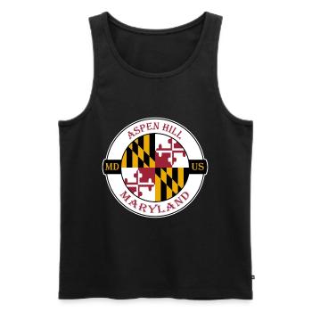 Aspen Hill Maryland Flag USA Travel Souvenir Badge - Débardeur bio Premium Homme - noir - Devant - Michal (187cm)