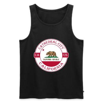 Cathedral City California Flagge USA Reise Souvenir - Männer Premium Bio Tank Top - Schwarz - Vorne - Michal (187cm)