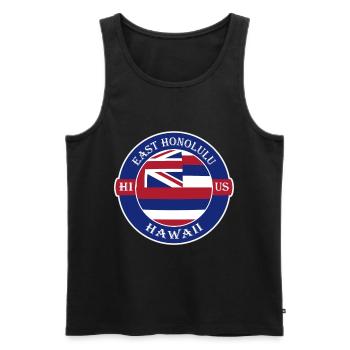 East Honolulu Hawaii Flag USA Souvenir Badge - Men's Premium Organic Tank Top - black - Front - Michal (187cm)