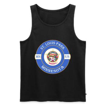 St. Louis Park Minnesota Flag USA Souvenir Logo - Débardeur bio Premium Homme - noir - Devant - AI Model Male 178 light (178cm)