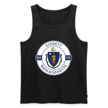 Everett Massachusetts Flag USA Souvenir Badge - Débardeur bio Premium Homme - noir - Devant - Michal (187cm)