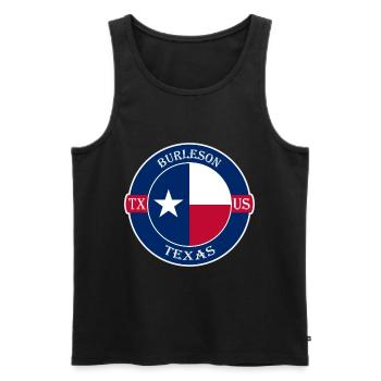 Burleson Texas Flagge USA Reise Souvenir Abzeichen - Männer Premium Bio Tank Top - Schwarz - Vorne - Michal (187cm)