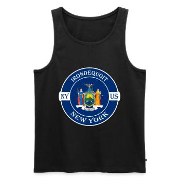 Irondequoit New York Flag USA Souvenir Badge - Débardeur bio Premium Homme - noir - Devant - Michal (187cm)