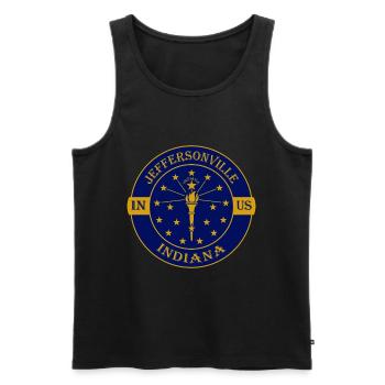 Jeffersonville Indiana Flagge USA Souvenir Abzeichen - Männer Premium Bio Tank Top - Schwarz - Vorne - Michal (187cm)