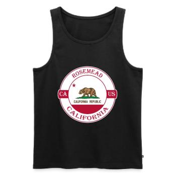 Rosemead California Flag USA Travel Souvenir Badge - Débardeur bio Premium Homme - noir - Devant - Michal (187cm)