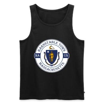Barnstable Town Massachusetts Flag USA Souvenir - Débardeur bio Premium Homme - noir - Devant - Michal (187cm)