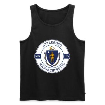Attleboro Massachusetts Flag USA Souvenir Badge - Débardeur bio Premium Homme - noir - Devant - Michal (187cm)