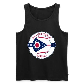 Beavercreek Ohio Flagge USA Reise Souvenir Abzeichen - Männer Premium Bio Tank Top - Schwarz - Vorne - Michal (187cm)