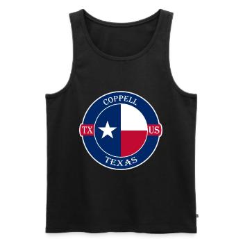 Coppell Texas Flagge USA Reise Souvenir Abzeichen - Männer Premium Bio Tank Top - Schwarz - Vorne - Michal (187cm)