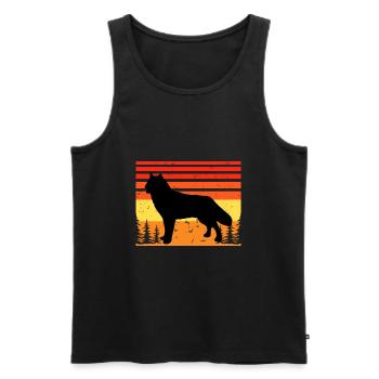 Northern Inuit Dog Lover Silhouette Vintage Sunset - Débardeur bio Premium Homme - noir - Devant - Michal (187cm)