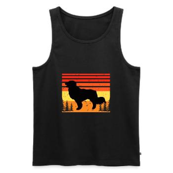 Kooikerhondje Dog Lover Silhouette Vintage Sunset - Men's Premium Organic Tank Top - black - Front - Michal (187cm)