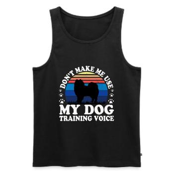 American Eskimo Dog Love Silhouette Vintage Sunset - Débardeur bio Premium Homme - noir - Devant - Michal (187cm)