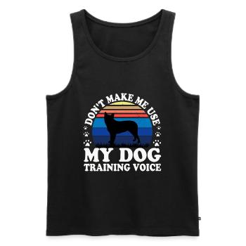 Blue Heeler Dog Lover Silhouette Vintage Sunset - Men's Premium Organic Tank Top - black - Front - AI Model Male 178 light (178cm)